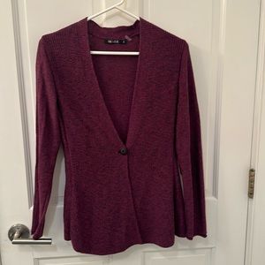 Nic and Zoe one button cotton mix cardigan